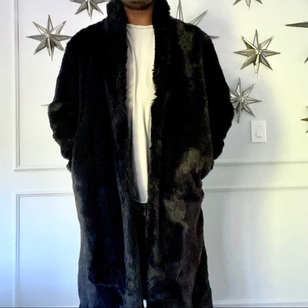 Never Worn Full Length Faux Fur Coat